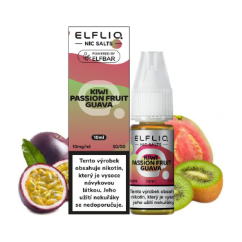 ELFLIQ Nic SALT - Kiwi, maracuja a guava (Kiwi Passion Fruit Guava) 10ml - 20mg